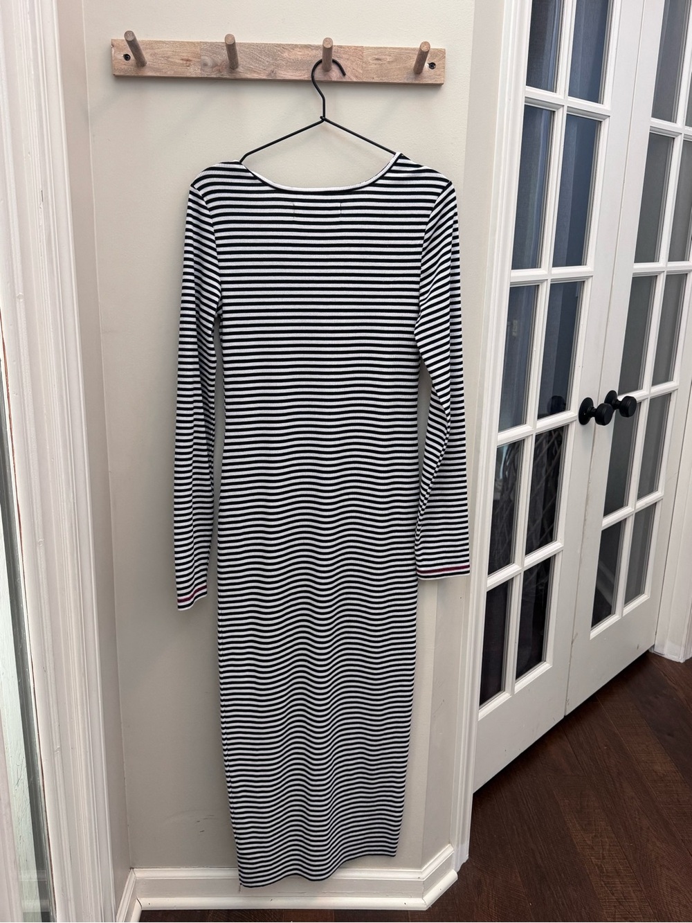 Free People Beach ribbed knit maxi dress Black White - Picture 8 of 9
